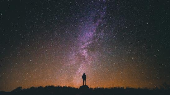 Image of a person gazing at the stars